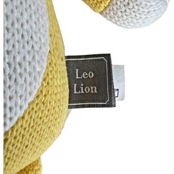 Theodore Elephant And Leo Lion Knitted Plush Living Textiles With Rattle Toy - Picture 5 of 9